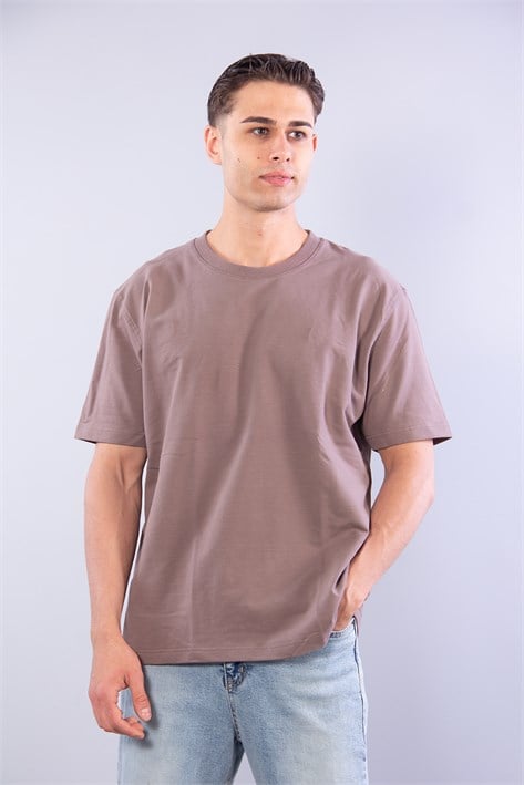 5930 Fırçalı İki İplik O Yaka T-shirt