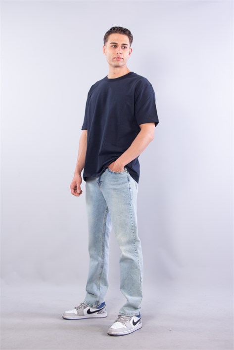 5930 Fırçalı İki İplik O Yaka T-shirt