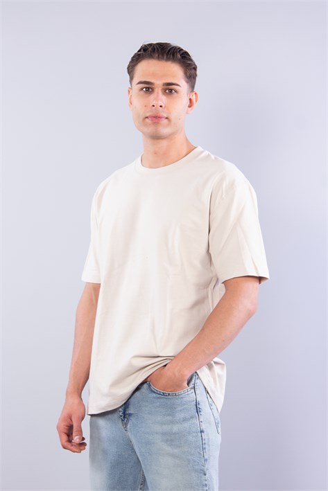 5930 Fırçalı İki İplik O Yaka T-shirt
