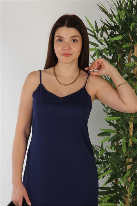 6128 İp Askılı Yırtmaçlı Elbise
