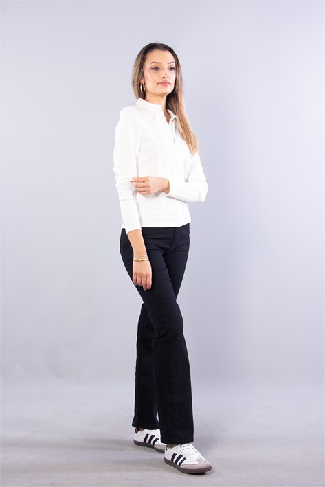 6643 (N-2294) Polo Yaka Fermuarlı Modal Sweat