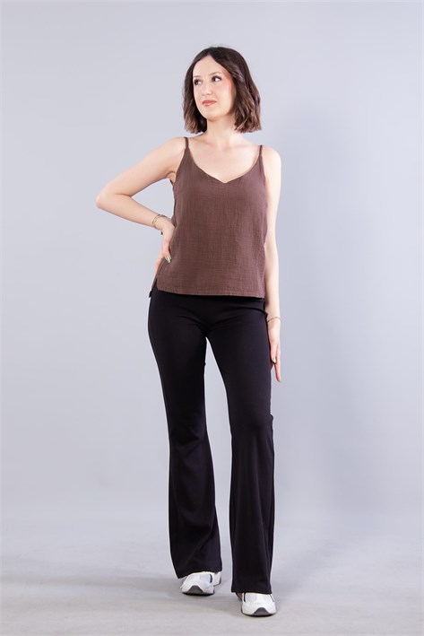 6650 (N-2284) İp Askılı Müslin Bluz