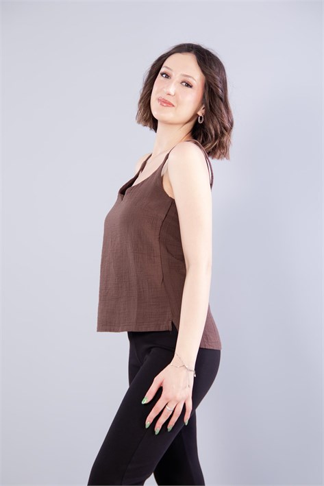 6650 (N-2284) İp Askılı Müslin Bluz
