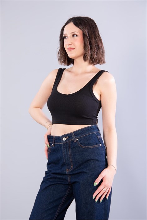 6695 (N-2299) V Yaka Kalın Askılı Kaşkorse Crop