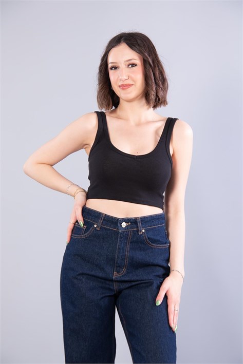 6695 (N-2299) V Yaka Kalın Askılı Kaşkorse Crop
