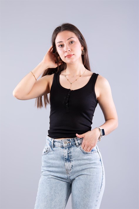 6699 (N-2351) Patlı Düğmeli Modal Kaşkorse Body