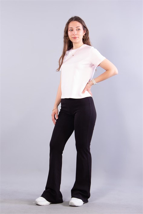 6719 Fiyonk Nakışlı İnterlok T-shirt