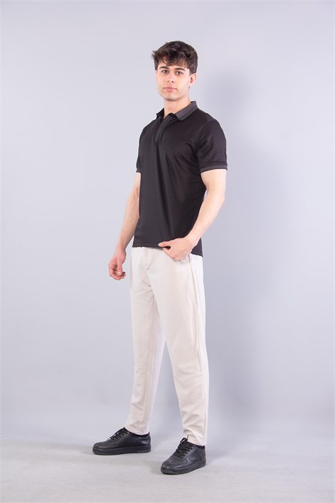 7085 Kagi Fermuarlı Bantlı A. Yaka T-shirt
