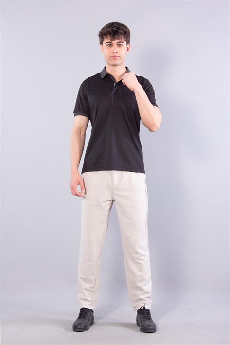 7085 Kagi Fermuarlı Bantlı A. Yaka T-shirt