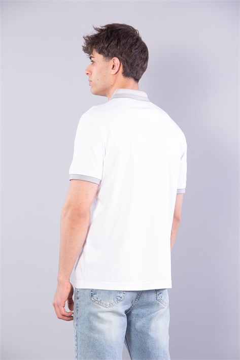 7085 Kagi Fermuarlı Bantlı A. Yaka T-shirt