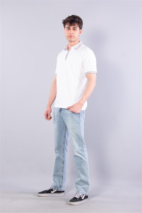 7085 Kagi Fermuarlı Bantlı A. Yaka T-shirt