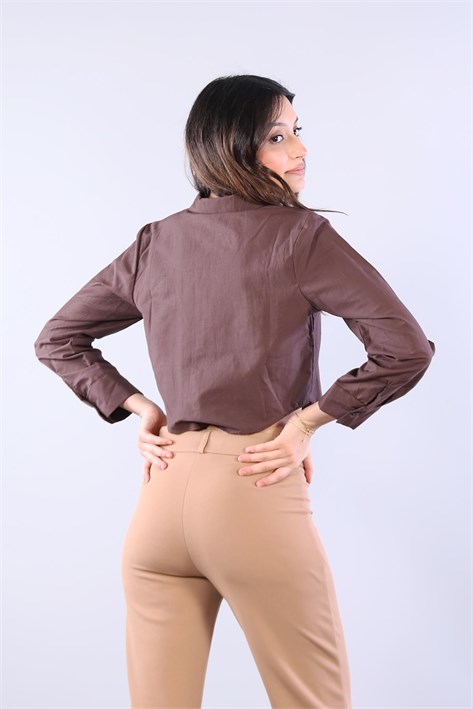 7336 Kısa Crop Gömlek