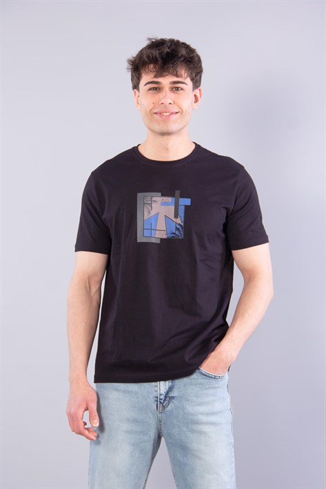 T-shirtmckanzie7401 Süprem Şekil Baskılı Bisiklet Yaka T-shirtkadınerkek