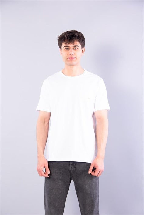 7410 Süprem Sol Göğsü Enjeksiyon Çizgi Baskılı Bisiklet Yaka T-shirt