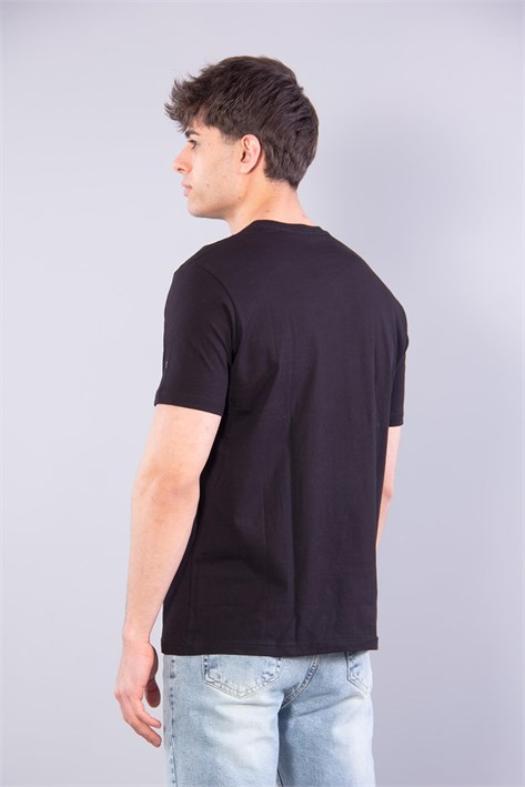 7410 Süprem Sol Göğsü Enjeksiyon Çizgi Baskılı Bisiklet Yaka T-shirt