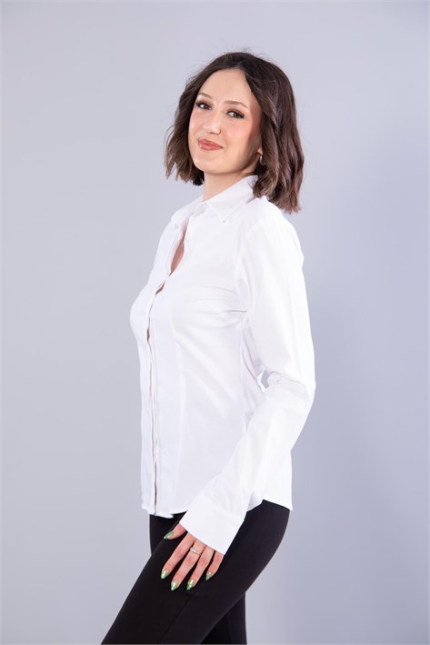 7423 Belden Oturtmalı Cepsiz Gömlek