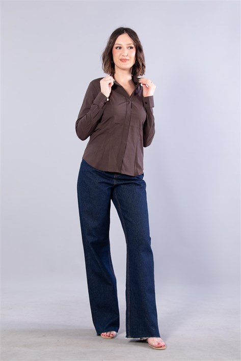 7423 Belden Oturtmalı Cepsiz Gömlek
