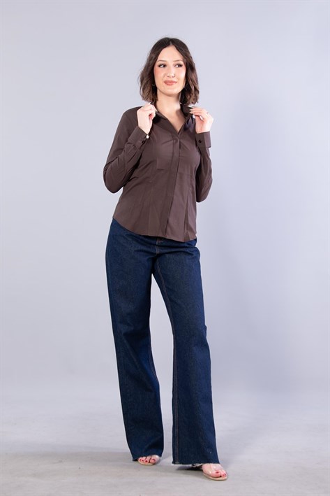 7423 Belden Oturtmalı Cepsiz Gömlek