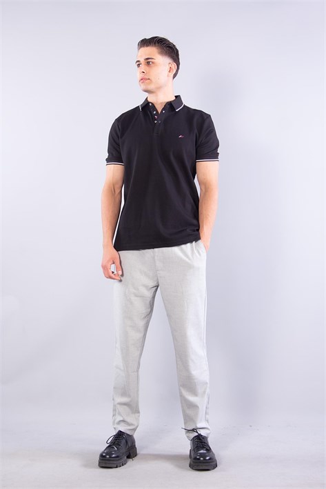 8269 Polo Yaka Çıtçıtlı İnterlok T-shirt