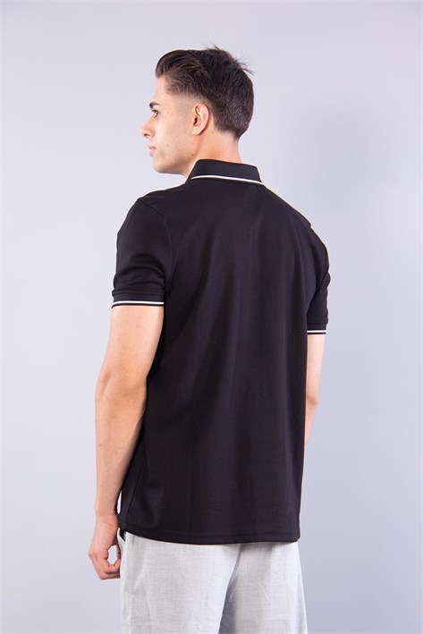 8269 Polo Yaka Çıtçıtlı İnterlok T-shirt