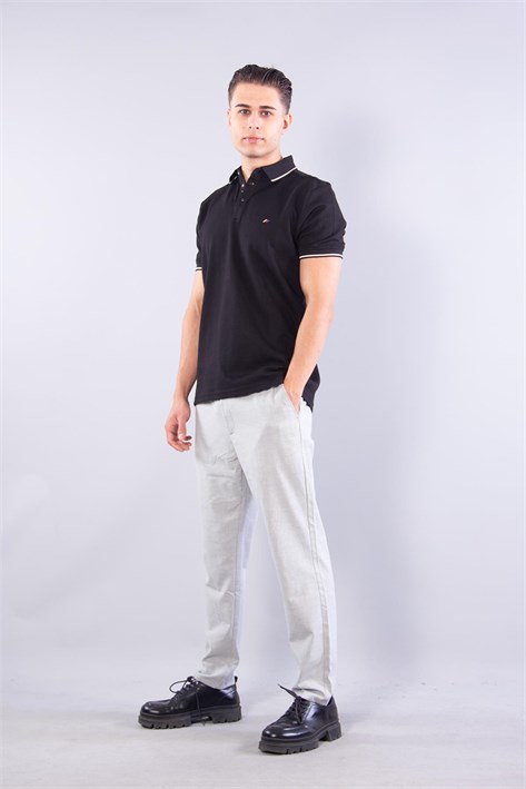 8269 Polo Yaka Çıtçıtlı İnterlok T-shirt