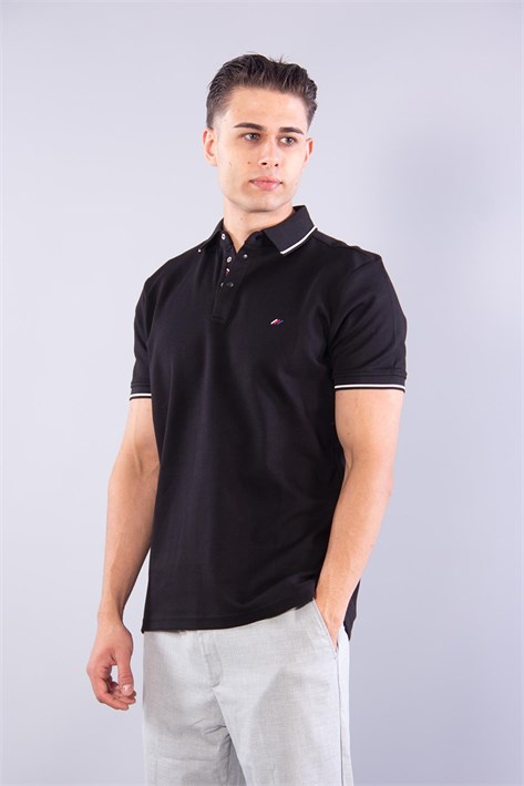 8269 Polo Yaka Çıtçıtlı İnterlok T-shirt