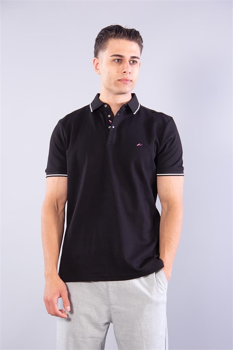 8269 Polo Yaka Çıtçıtlı İnterlok T-shirt