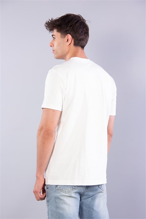 8281 Omzu Biyeli Raise Baskılı İnterlok O Yaka T-shirt