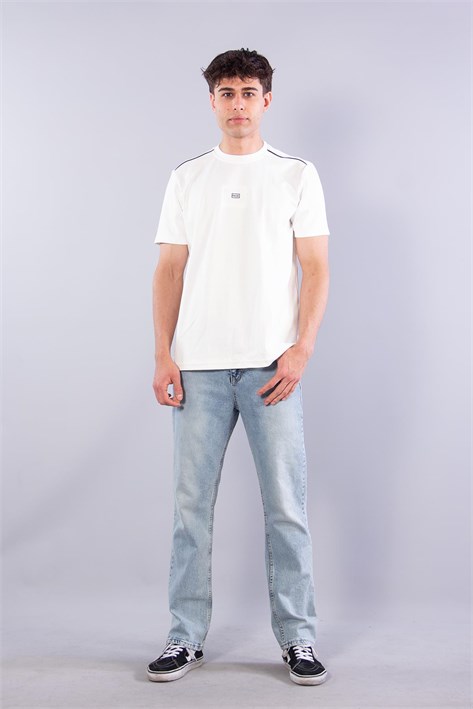 8281 Omzu Biyeli Raise Baskılı İnterlok O Yaka T-shirt