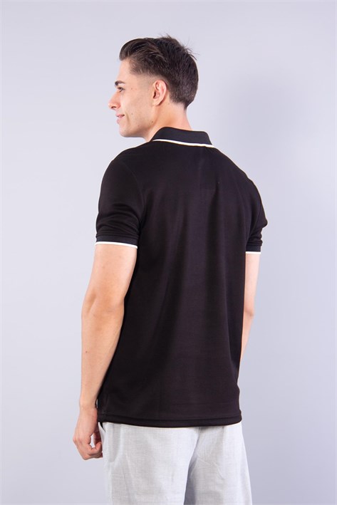 8328 Pike Modal Ayaklı Yaka Omuz Şeritli T-shirt