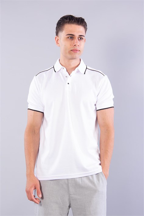 8328 Pike Modal Ayaklı Yaka Omuz Şeritli T-shirt