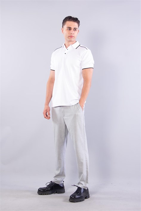 8328 Pike Modal Ayaklı Yaka Omuz Şeritli T-shirt