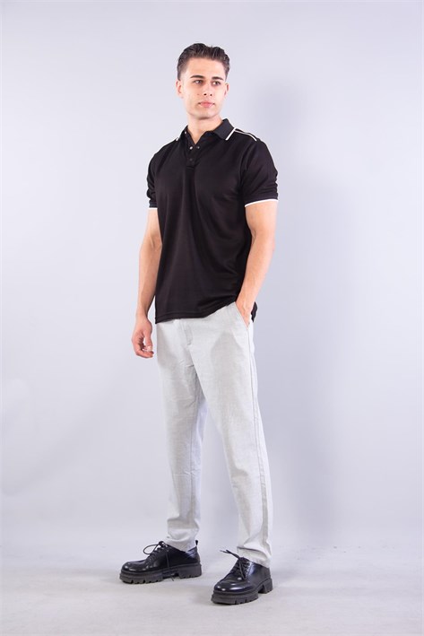 8328 Pike Modal Ayaklı Yaka Omuz Şeritli T-shirt