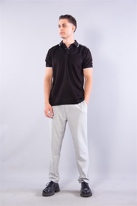 8328 Pike Modal Ayaklı Yaka Omuz Şeritli T-shirt