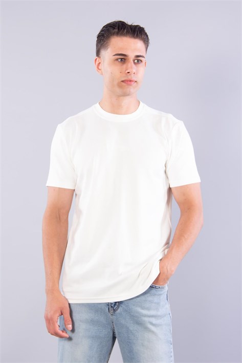 8337 Sıfır Yaka Fitilli Modal T-shirt