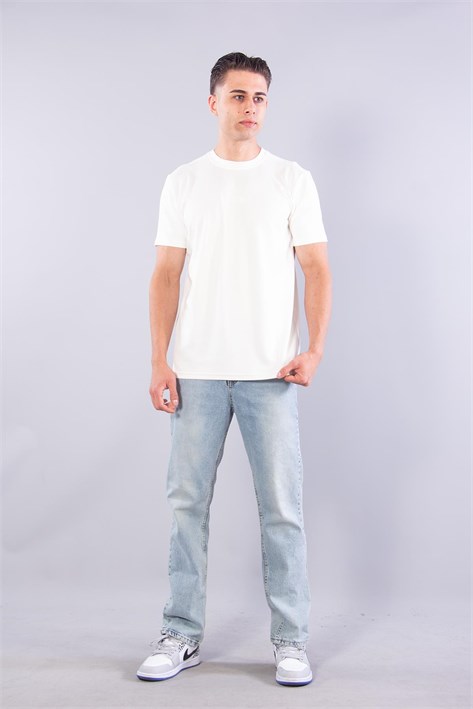 8337 Sıfır Yaka Fitilli Modal T-shirt