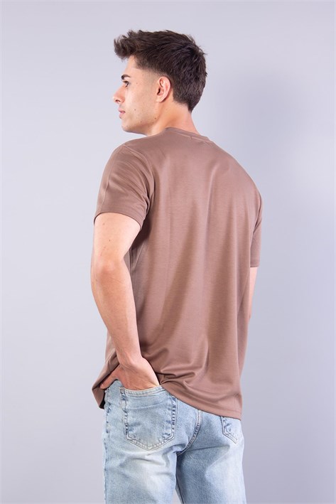 8342 Modal Overdo Yazılı O Yaka T-shirt