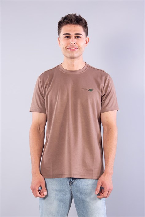 8342 Modal Overdo Yazılı O Yaka T-shirt