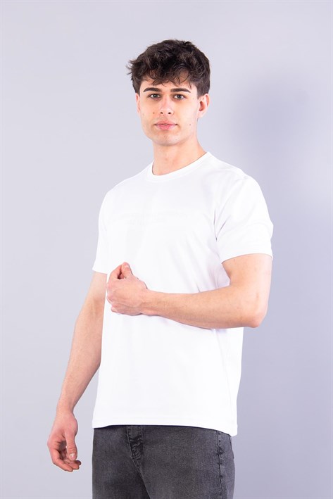 8377 All Those Moment Till Kabartma Baskılı O Yaka Modal T-shirt