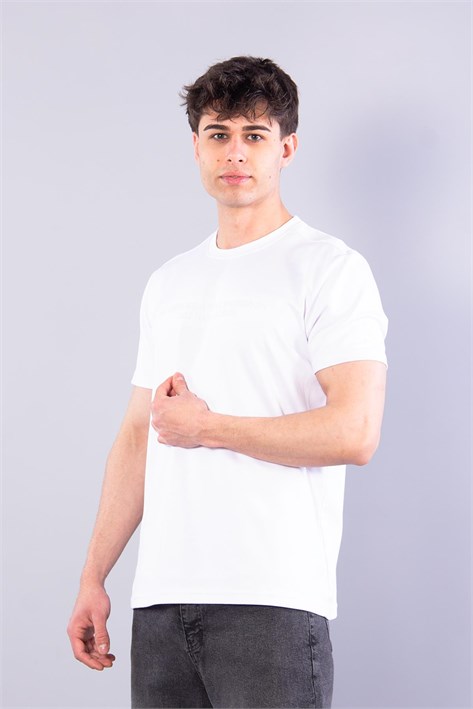 8377 All Those Moment Till Kabartma Baskılı O Yaka Modal T-shirt