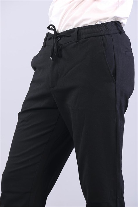 888 Yancep Beli İpli Lastikli Kumaş Jogger Pantolon