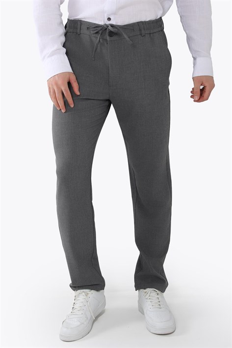 888 Yancep Beli İpli Lastikli Kumaş Jogger Pantolon