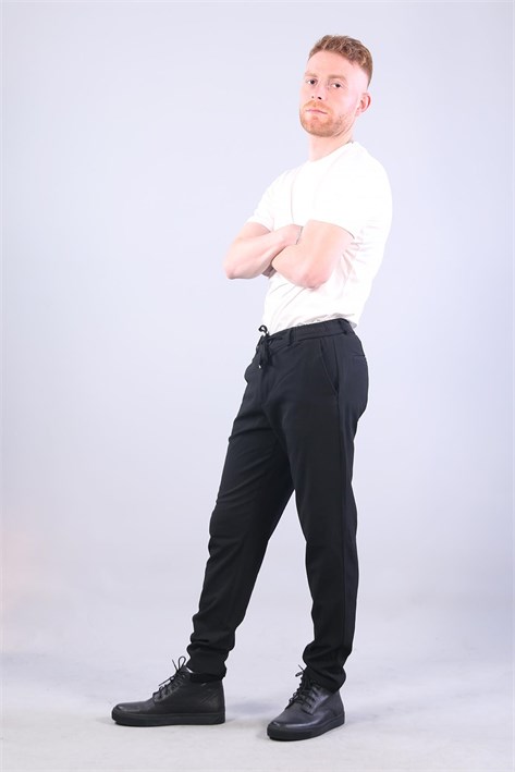 888 Yancep Beli İpli Lastikli Kumaş Jogger Pantolon