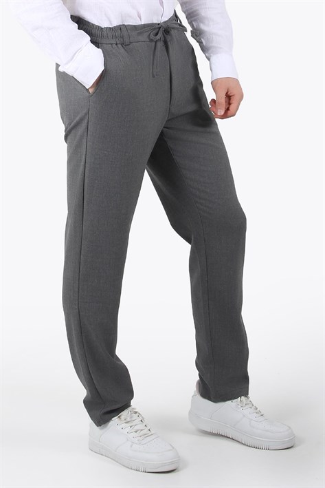 888 Yancep Beli İpli Lastikli Kumaş Jogger Pantolon