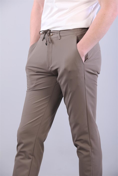 9001 Likralı Beli İpli Pantolon