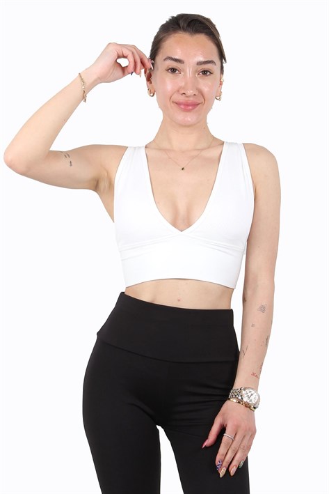 9036 V Yaka Fitilli Kalın Kemer Büstiyer