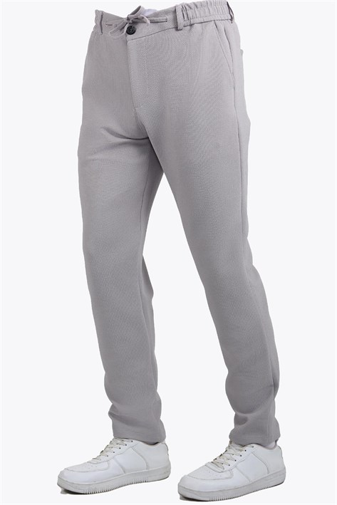 939 Tırtıklı Kumaş Beli Lastikli Pantolon