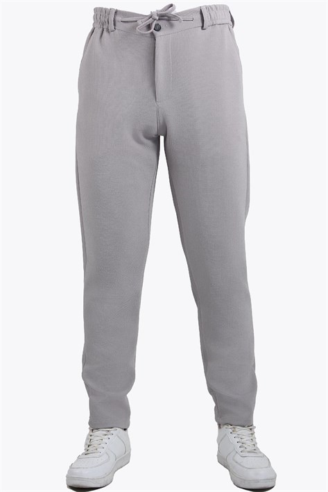 939 Tırtıklı Kumaş Beli Lastikli Pantolon