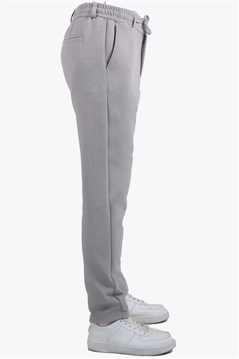 939 Tırtıklı Kumaş Beli Lastikli Pantolon