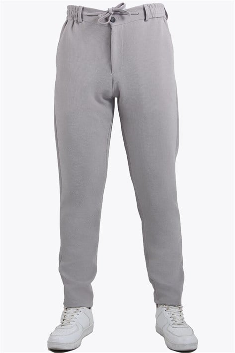 939 Tırtıklı Kumaş Beli Lastikli Pantolon